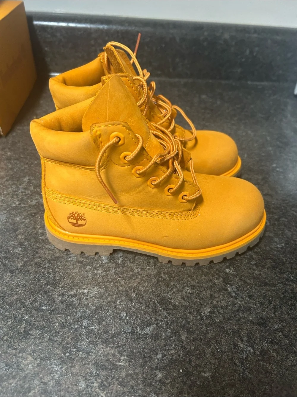Timberland Kids Orange Lace-Up Work Boots